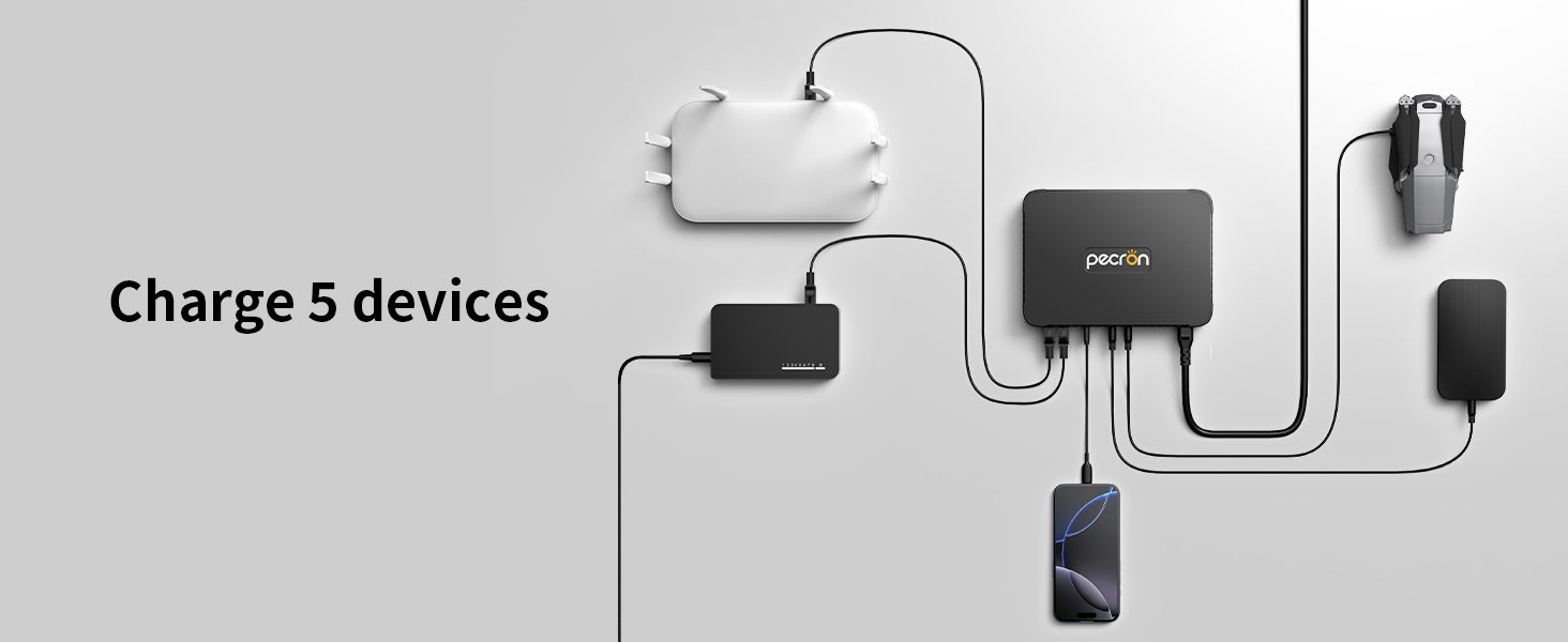 Pecron D77 DC UPS Battery Backup, 76.96Wh Small UPS for WiFi Router/Modem/Security Camera/Phone, With PoE Port, 5V/9V/12V Ship Next Week