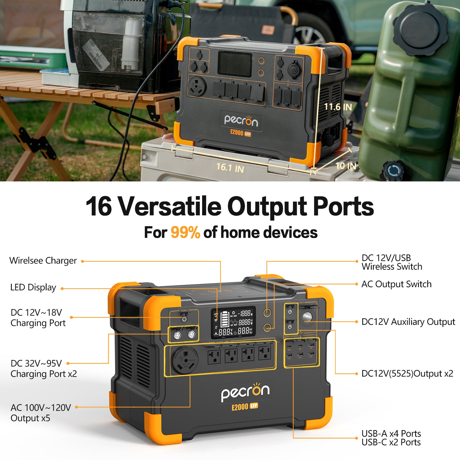 PECRON E2000LFP Expandable Solar Generator System Kit