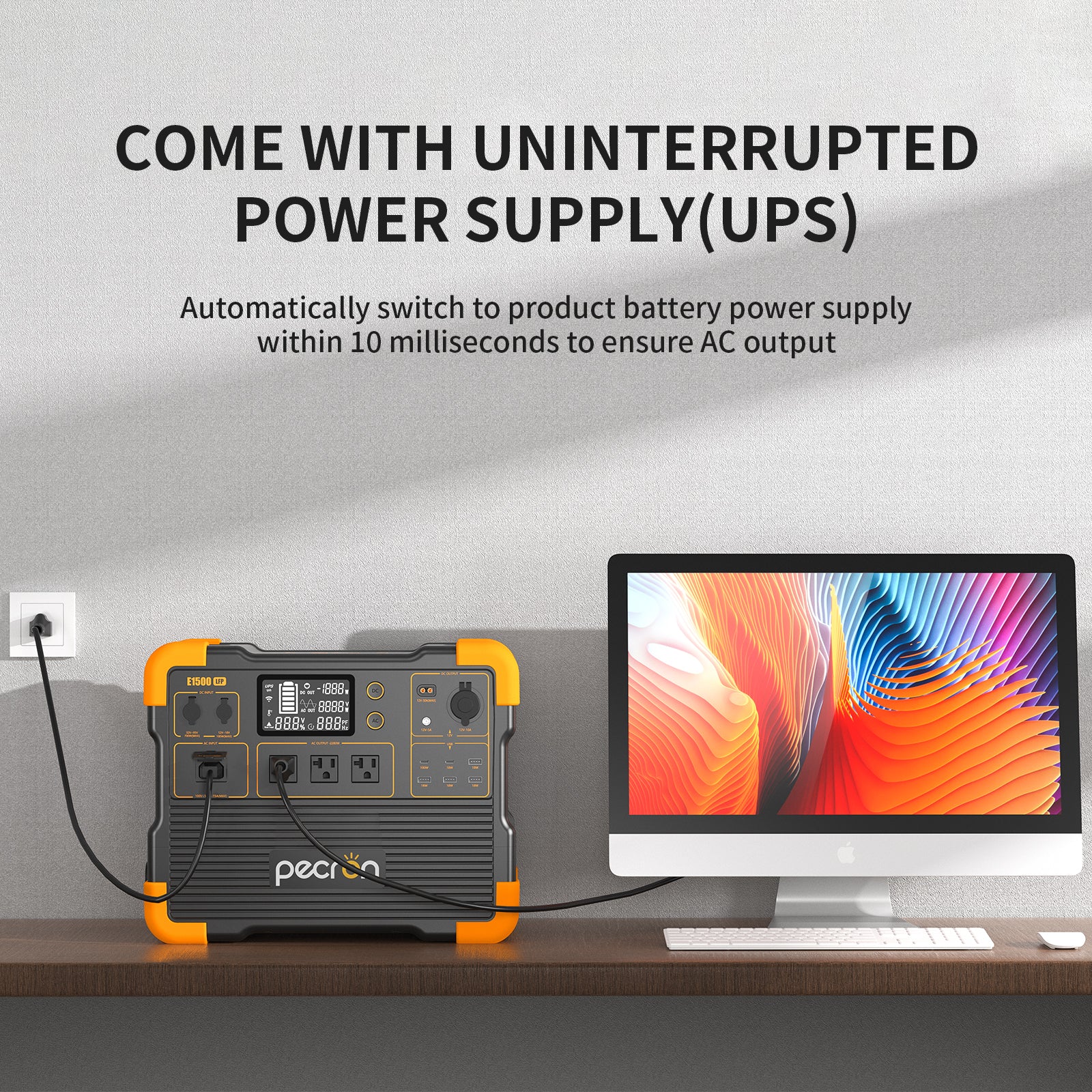 PECRON E1500LFP Expandable Portable Power Station 2200W 1536Wh