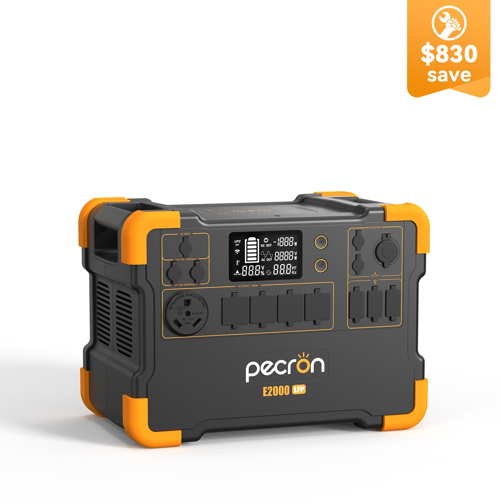 PECRON E2000LFP Expandable Portable Power Station 2000W 1920Wh