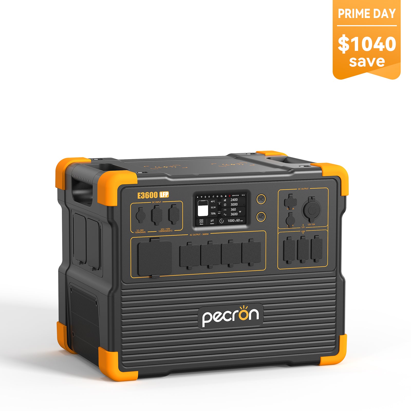 PECRON E3600LFP Portable Power Station 3600W 3072Wh