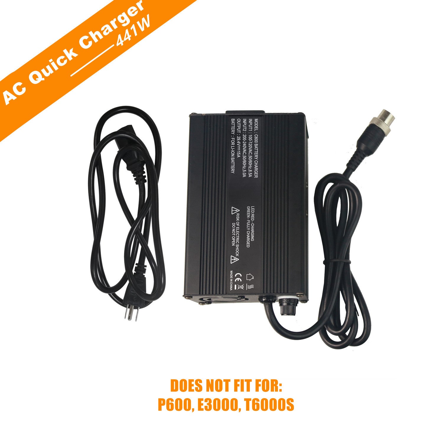 PECRON Universal 441W AC Super Quick Charger for S1500 Q2000S 4-Pin Port