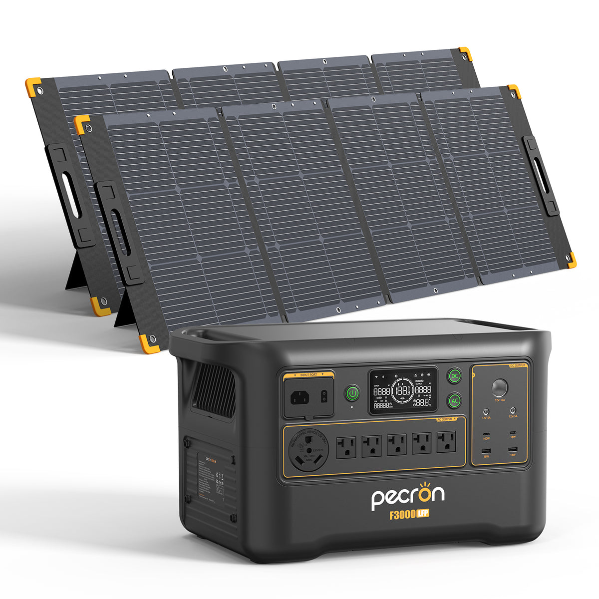 3600W Solar Generator PECRON F3000LFP 3072Wh Portable Power Station With 3*300w Solar panel