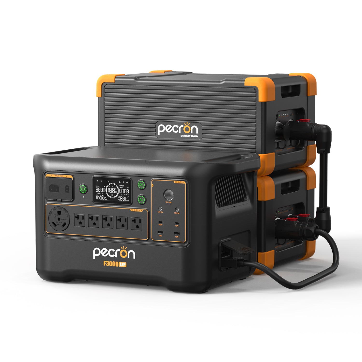 F3000LFP+2*EP3800-48V (with cascading cable)PRE-ORDER / Without Cart / Battery Pack EP3800-48v is 3840Wh PRE-ORDER (only battery/not output/input)