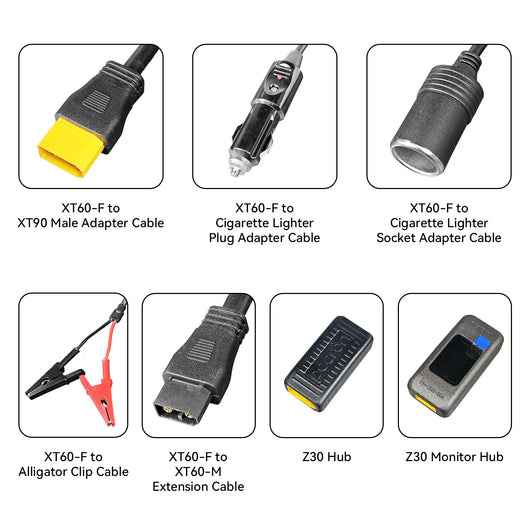 Cablcon Adapter Strip PECRON U20 Universal Cable Kit with 17 Different Adapter Cables for Po