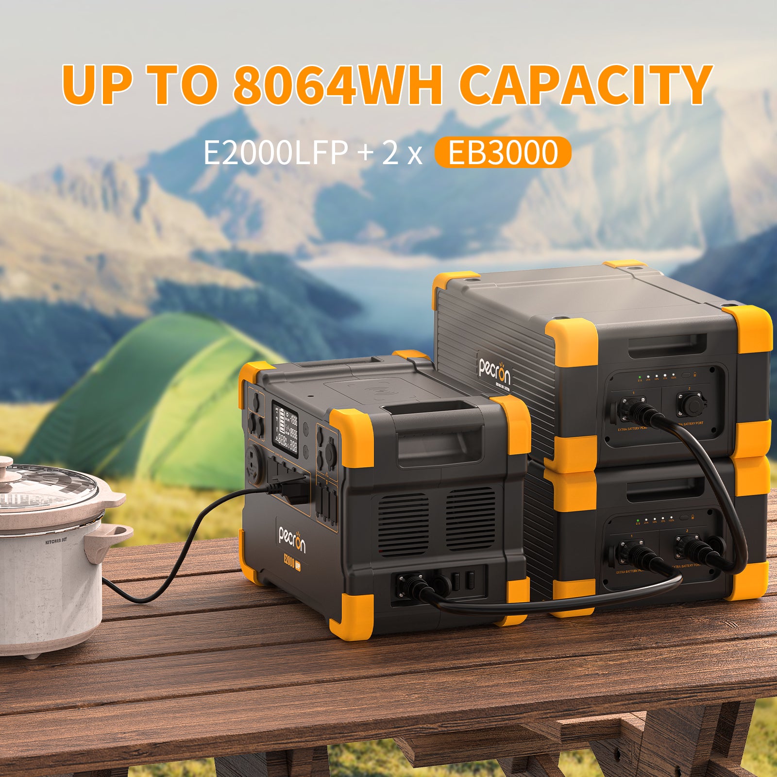 PECRON E2000LFP Expandable Portable Power Station 2000W 1920Wh