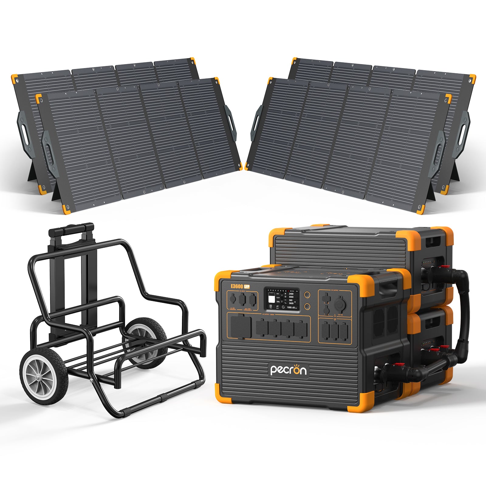 E3600LFP+2*EP3800-48V+4*PV300 / With Trolley / EP3800-48v is 3840Wh (only battery/not output/input)PRE-ORDER