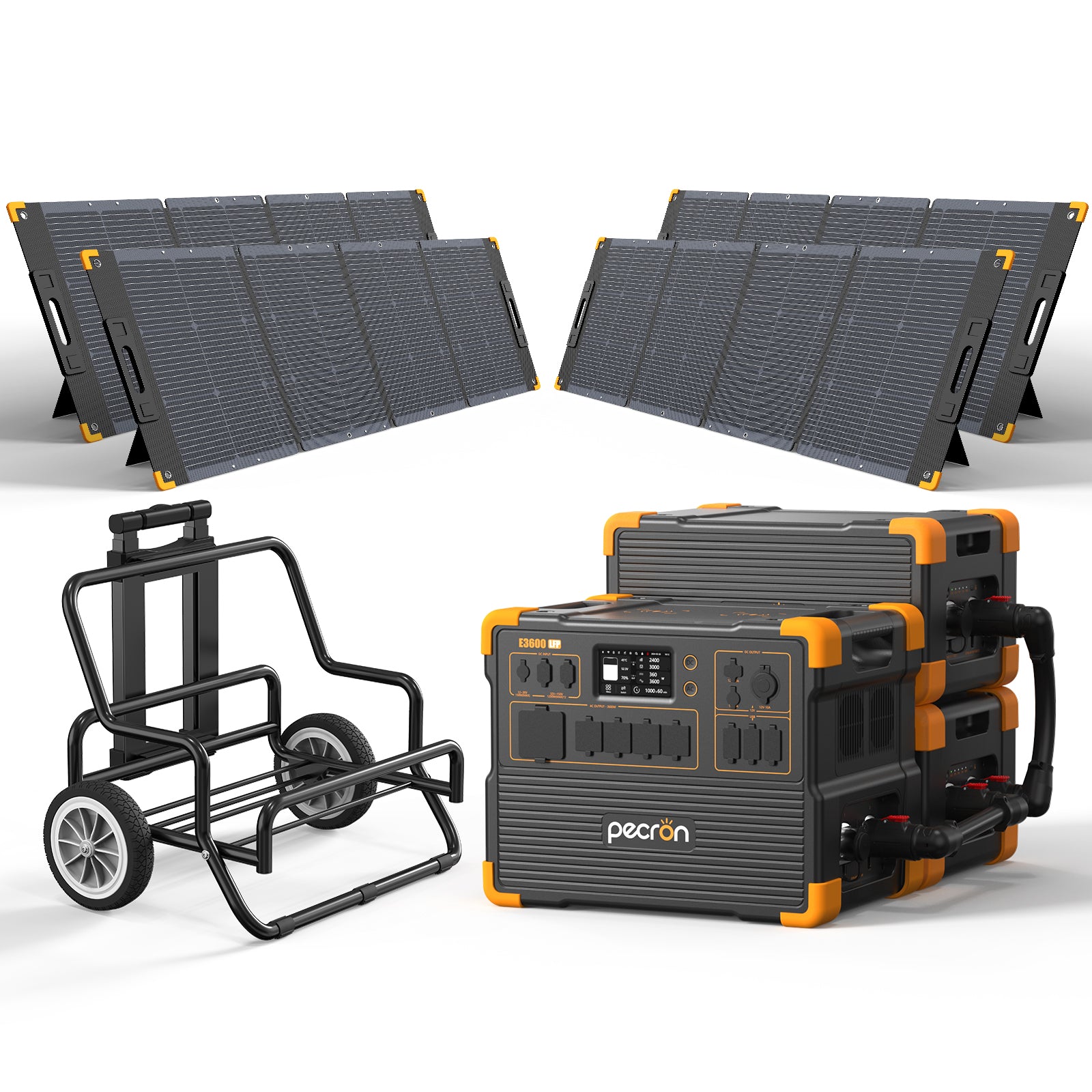 E3600LFP+2*EP3800-48V+4*PV300 / With Trolley / EP3800-48v is 3840Wh (only battery/not output/input)PRE-ORDER
