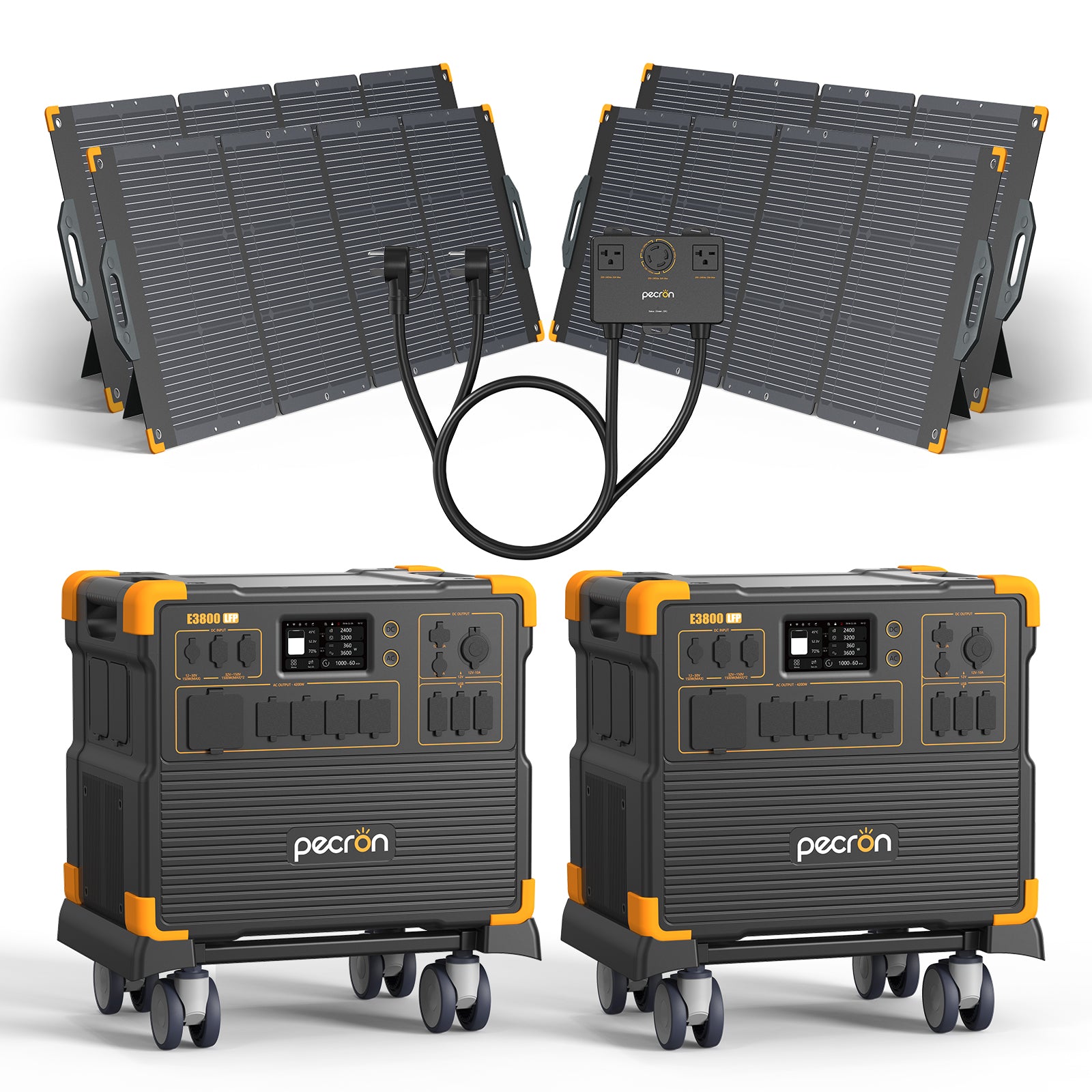 PECRON E3800LFP Portable Power Station 4200W 3840Wh with Free Cart