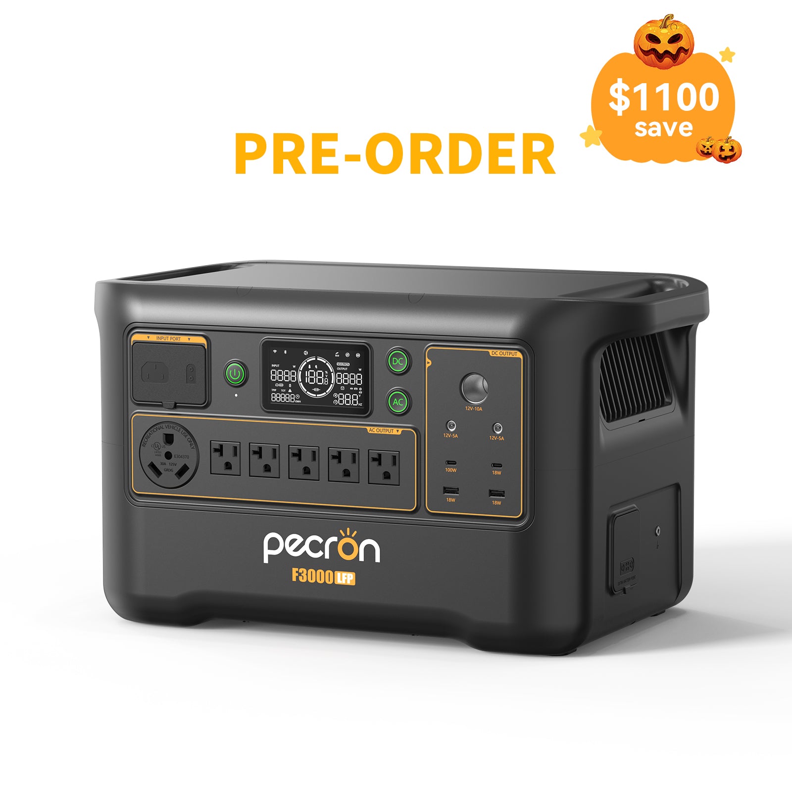 PECRON F3000LFP Portable Power Station 3600W 3072Wh PRE-ORDER