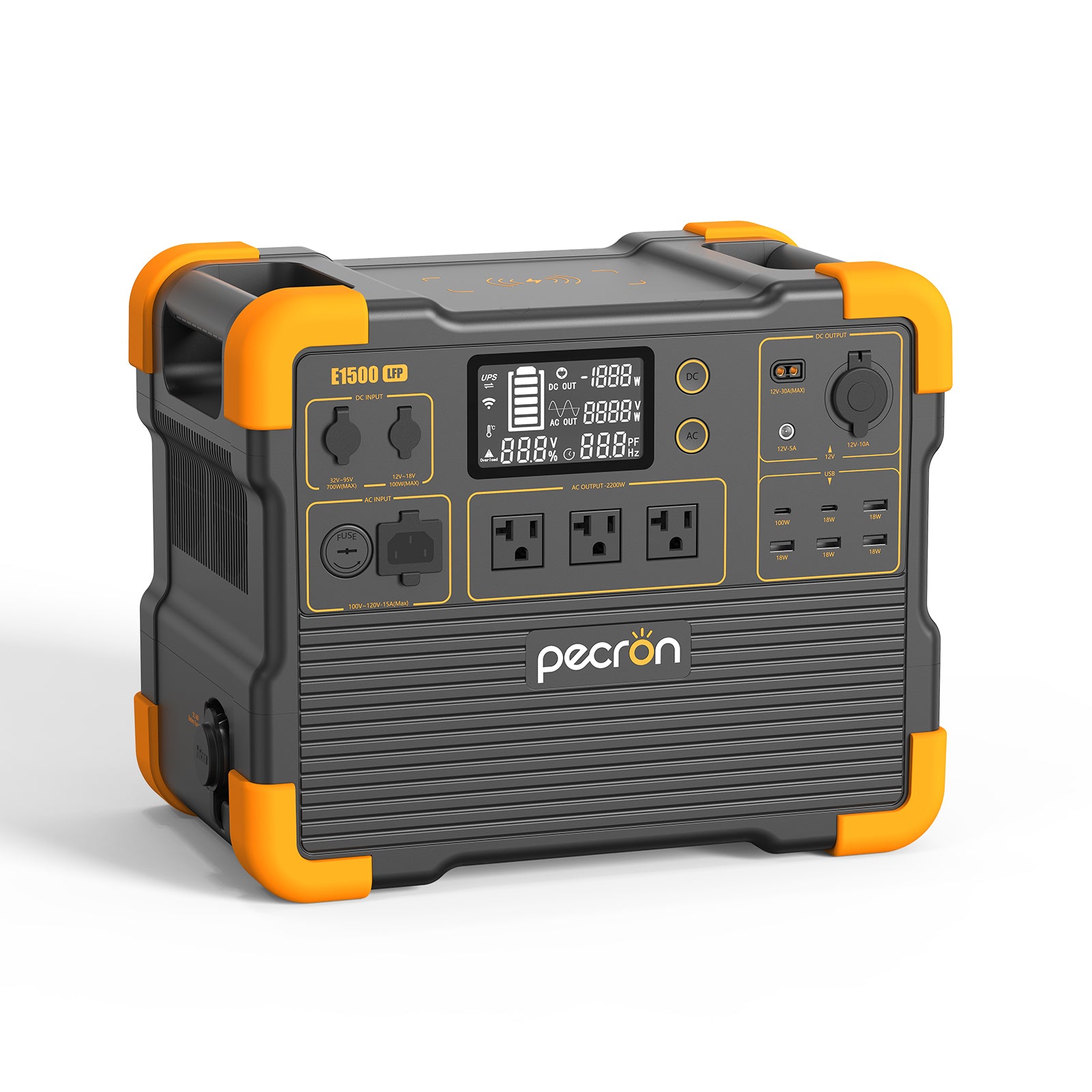 PECRON E1500LFP Portable Power Station 2200W 1536Wh Expandable Battery