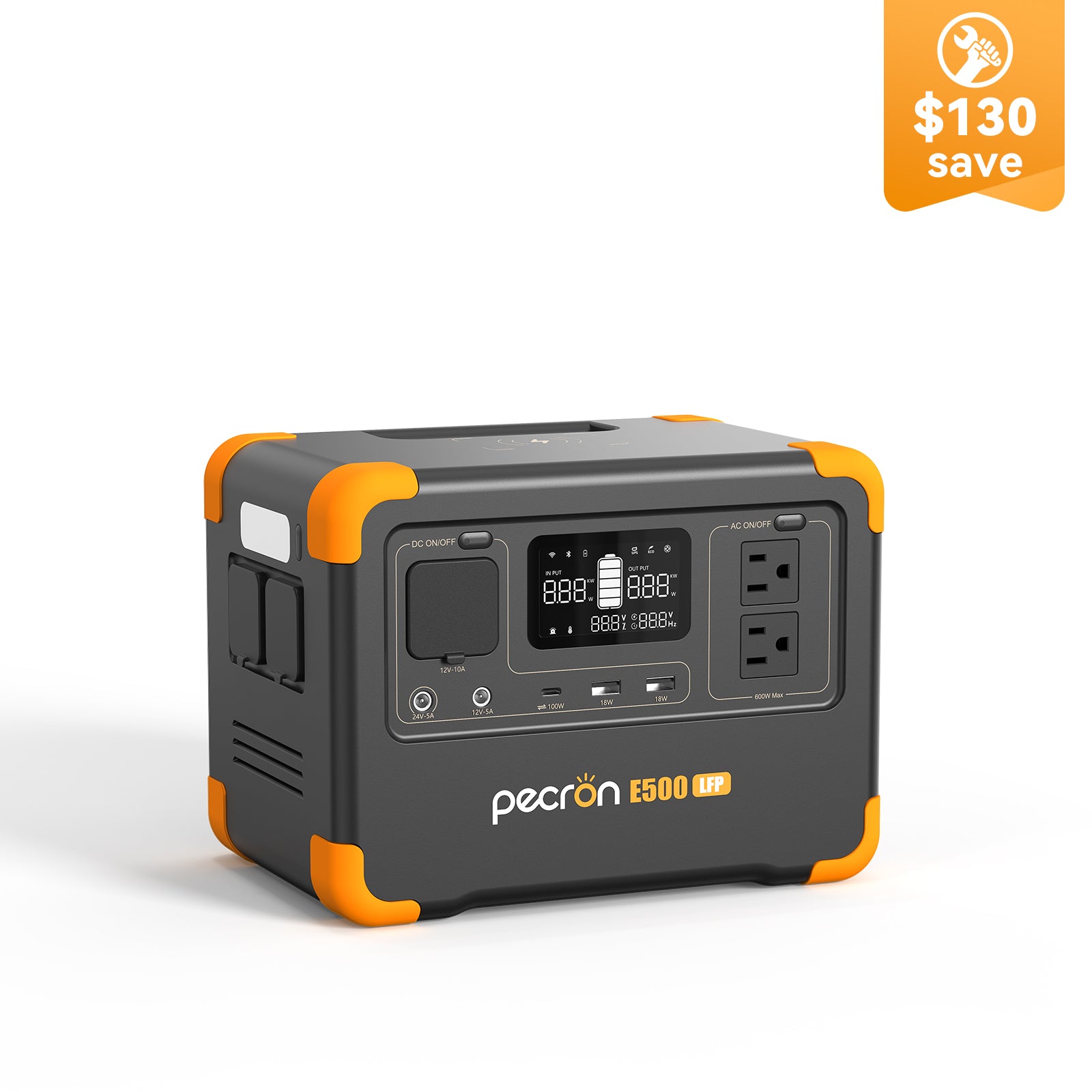 PECRON E500LFP Portable Power Station 600W 576Wh