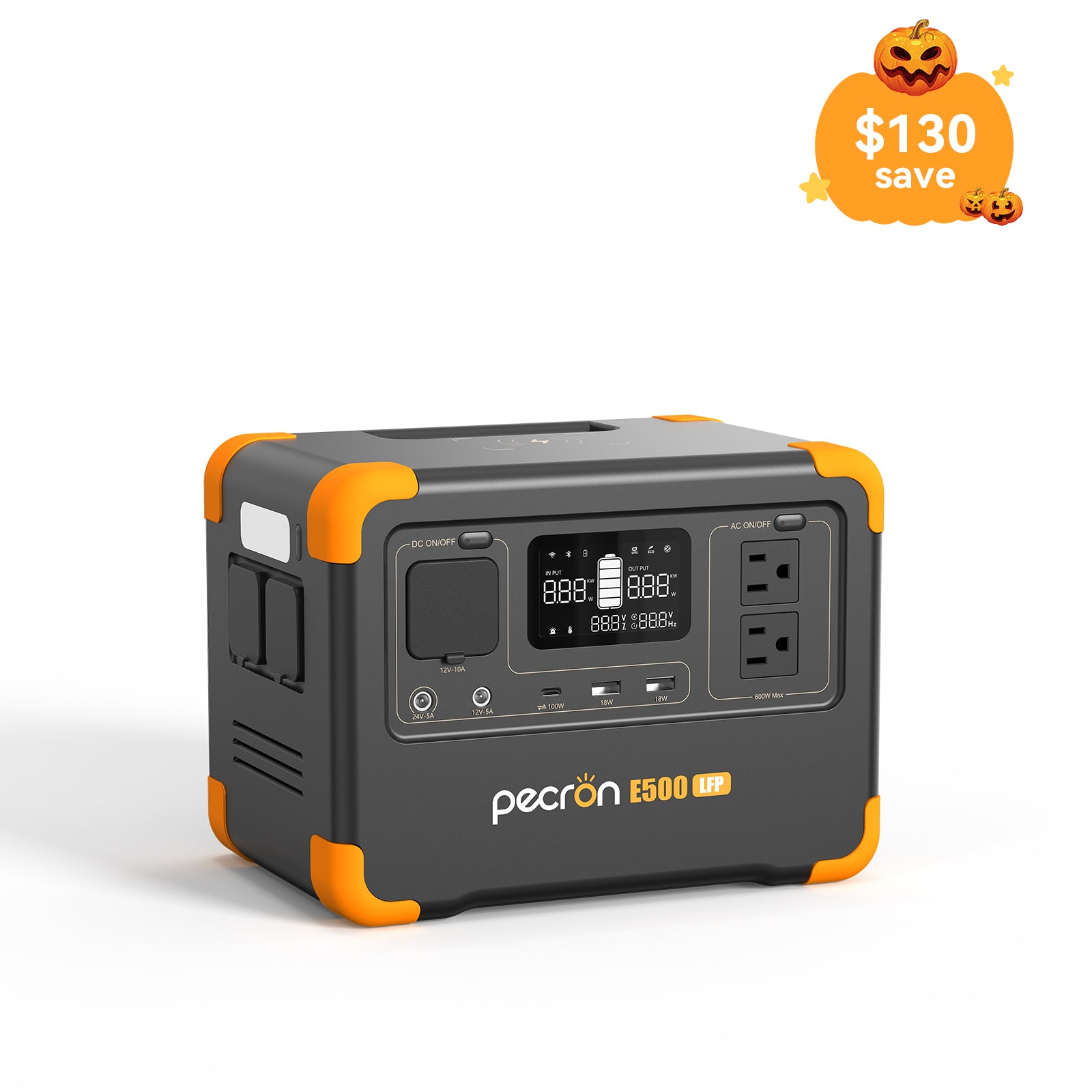 PECRON E500LFP Portable Power Station 600W 576Wh