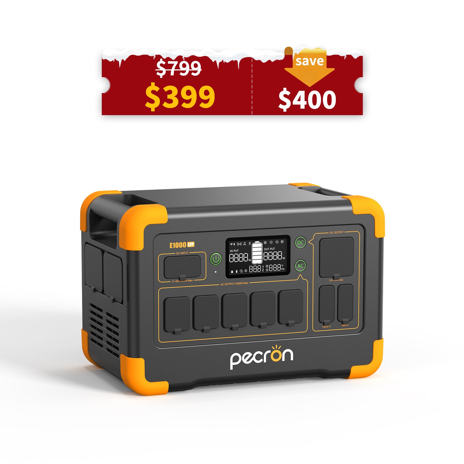 PECRON E1000LFP Portable Power Station 1800W 1024Wh PRE-ORDER