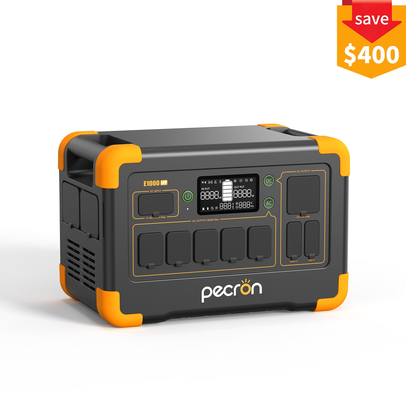 PECRON E1000LFP Portable Power Station 1800W 1024Wh