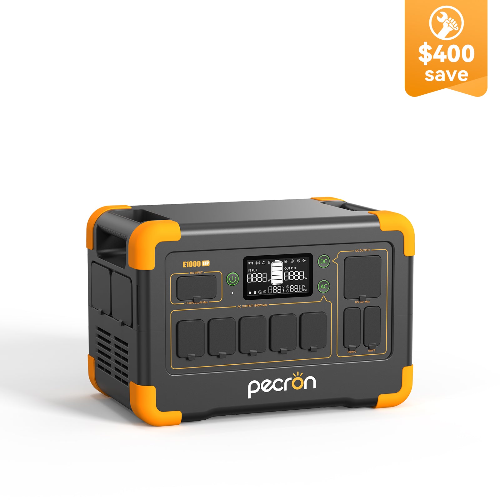 PECRON E1000LFP Portable Power Station 1800W 1024Wh