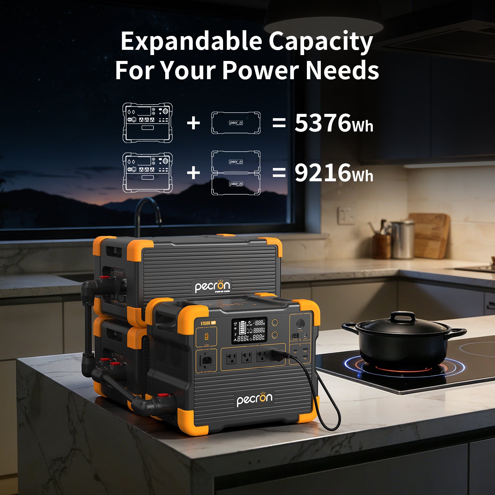 PECRON E1500LFP Expandable Portable Power Station