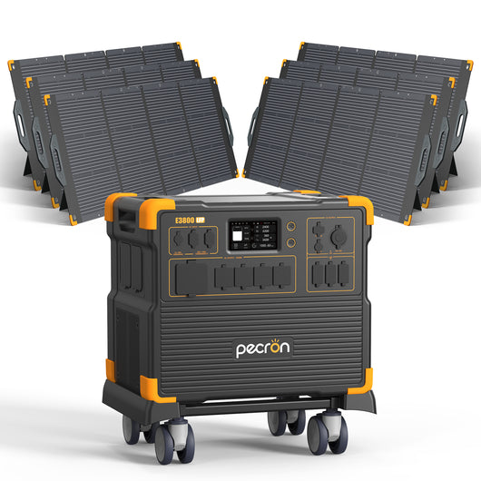 PECRON E3800LFP Solar Generator 4200W 3840Wh with Free Cart