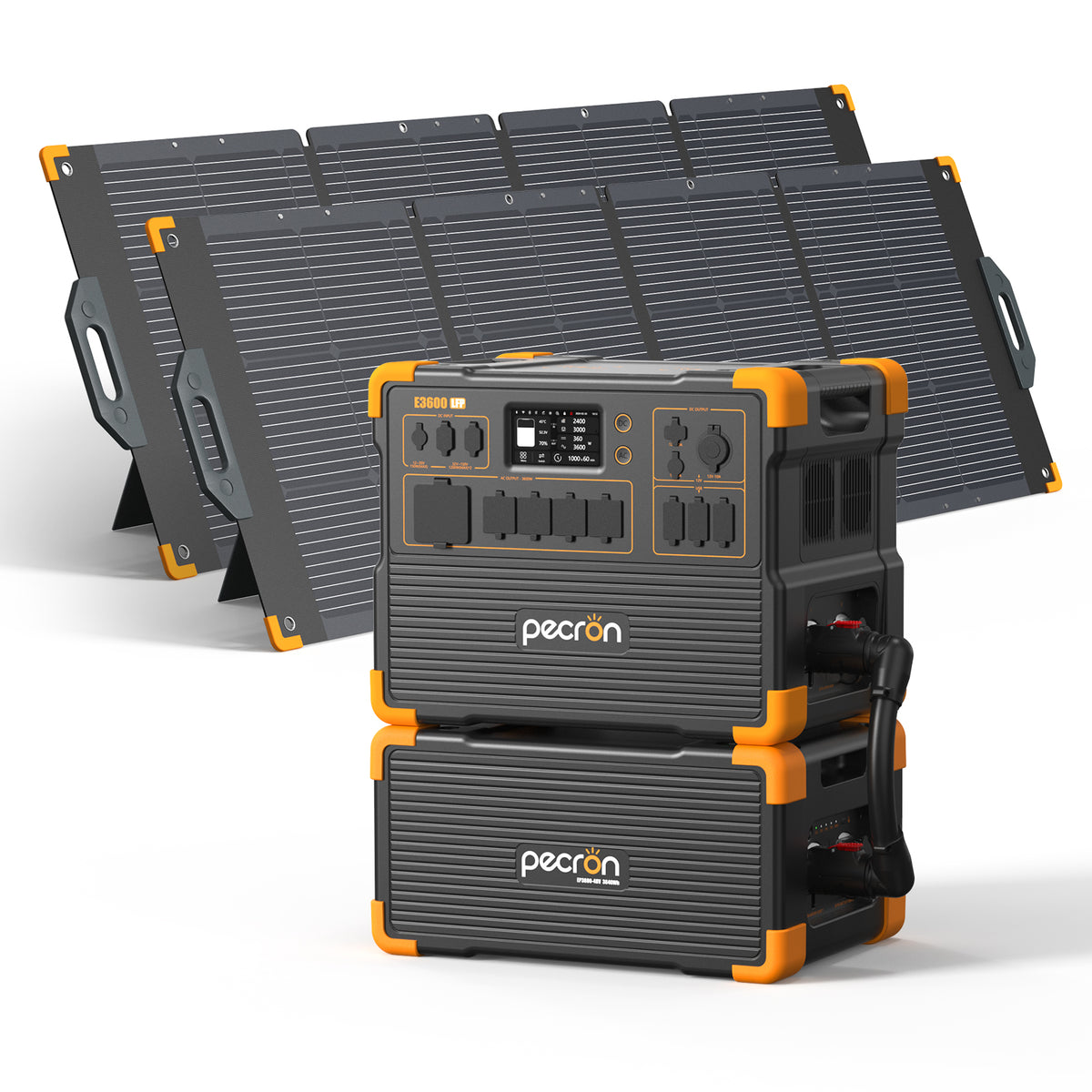 PECRON E3600LFP Solar Generator Kit 3600W 3072Wh E3600LFP+PV300 / Without Trolley