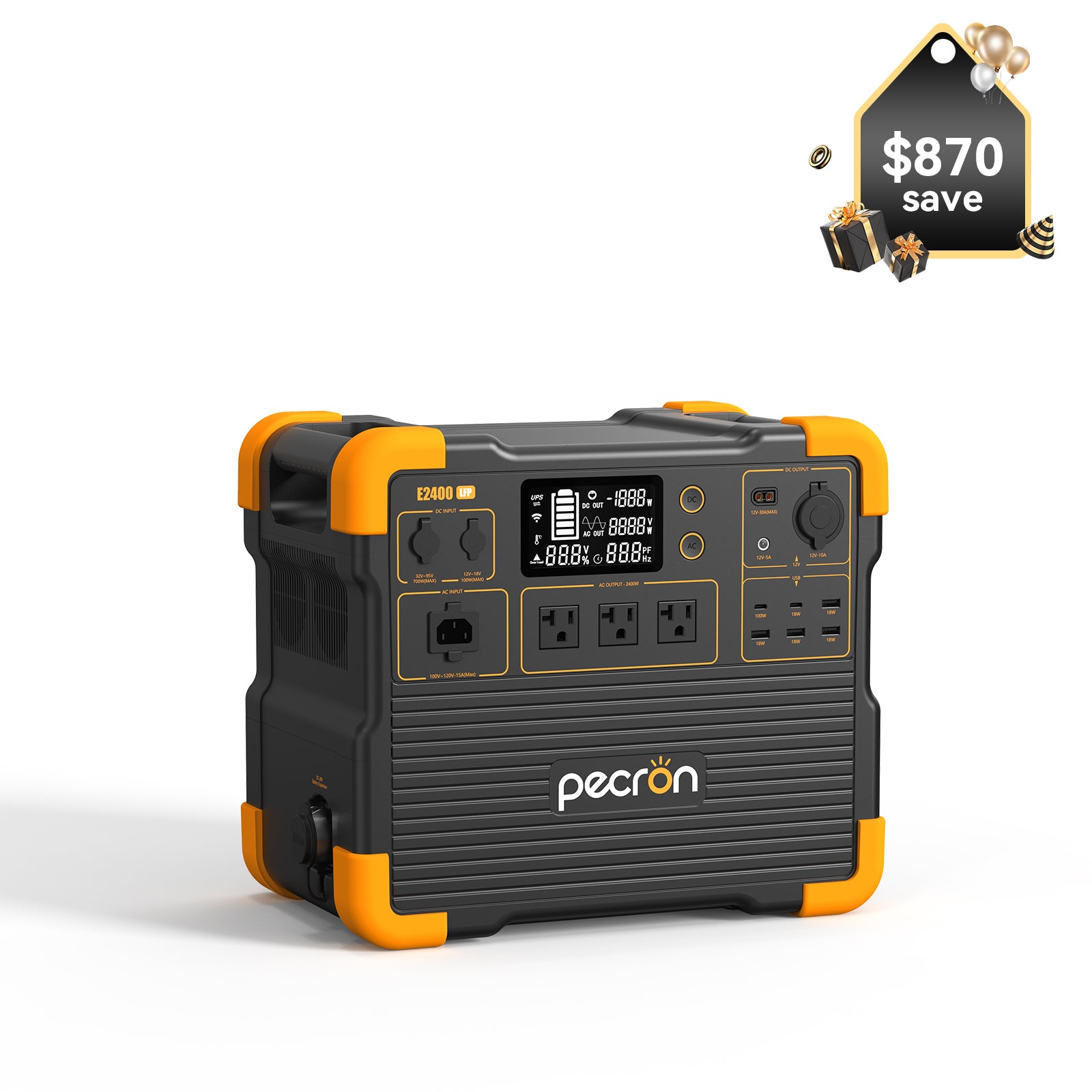 PECRON E2400LFP Portable Power Station 2400W 2048Wh