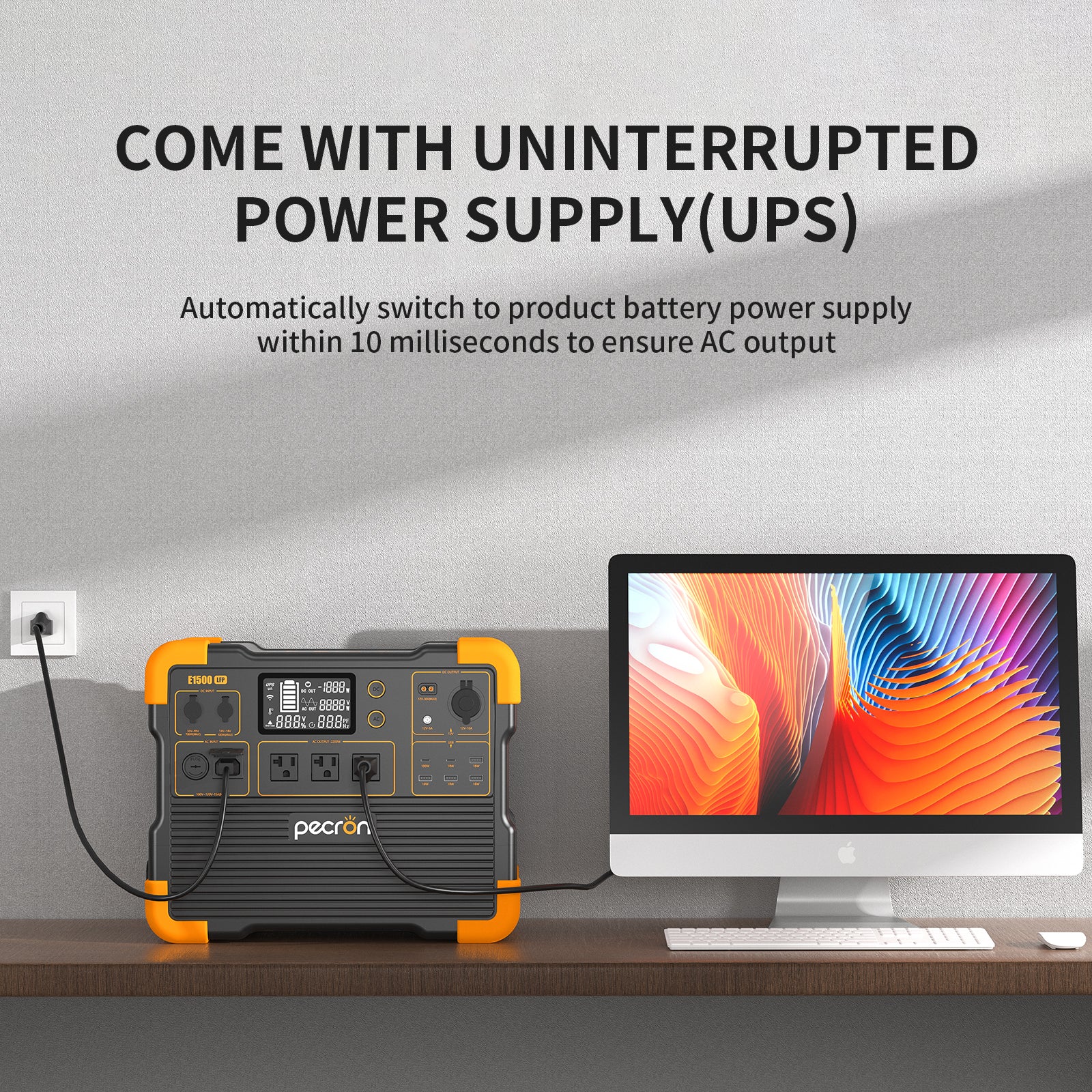 PECRON E1500LFP Portable Power Station 2200W 1536Wh Expandable Battery Canada