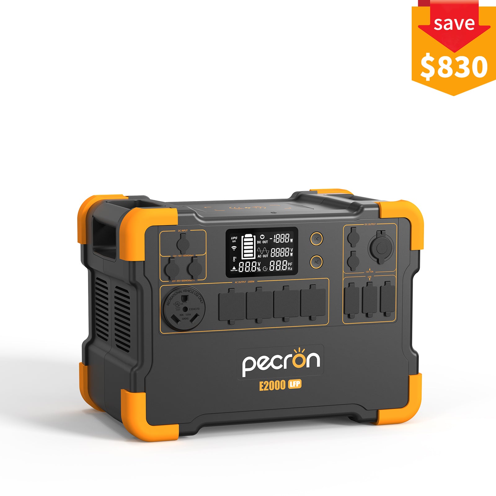PECRON E2000LFP Expandable Portable Power Station 2000W 1920Wh