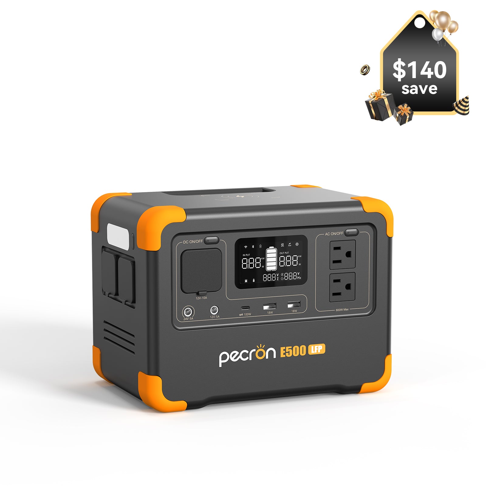PECRON E500LFP Portable Power Station 600W 576Wh