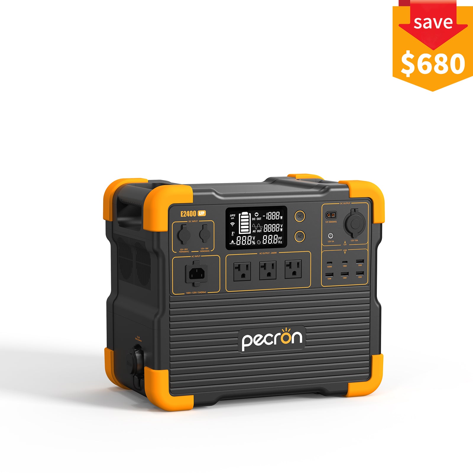 PECRON E2400LFP Portable Power Station 2400W 2048Wh