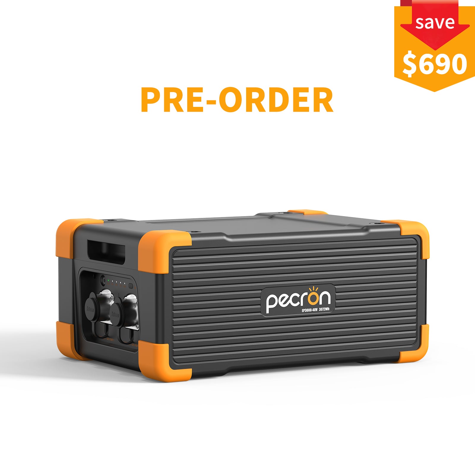 PECRON EP3000-48V Expansion Battery 3072Wh for E1500LFP/ E3600LFP/ E1000LFP/ E2400LFP/ F3000LFP