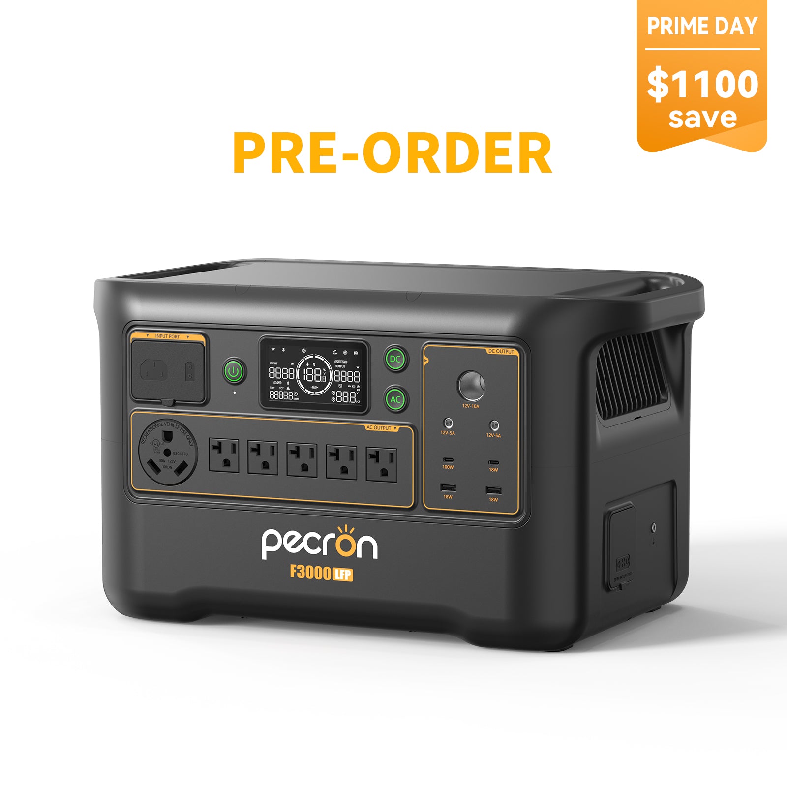 PECRON F3000LFP Portable Power Station 3600W 3072Wh PRE-ORDER