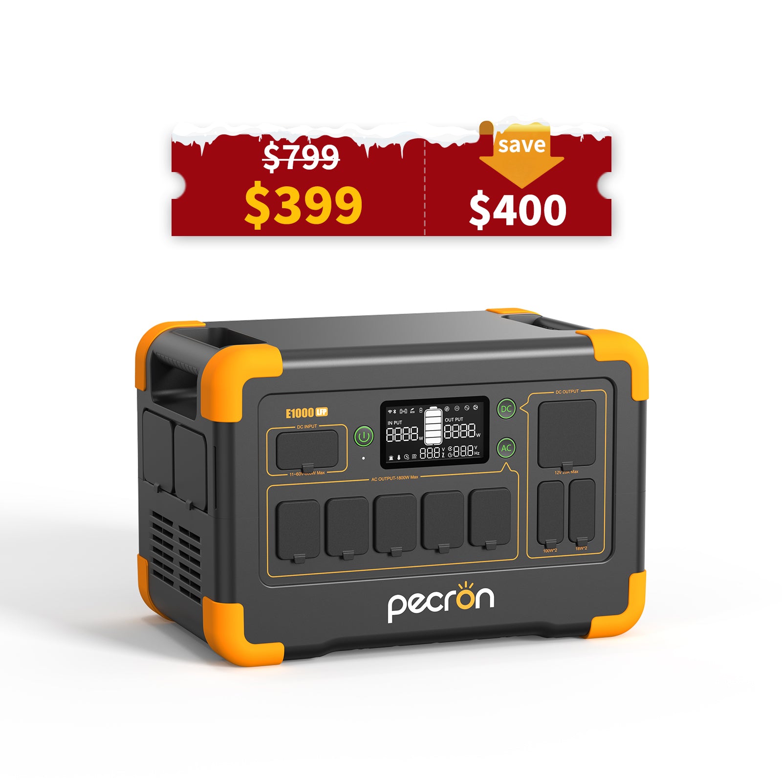 PECRON E1000LFP Portable Power Station 1800W 1024Wh PRE-ORDER