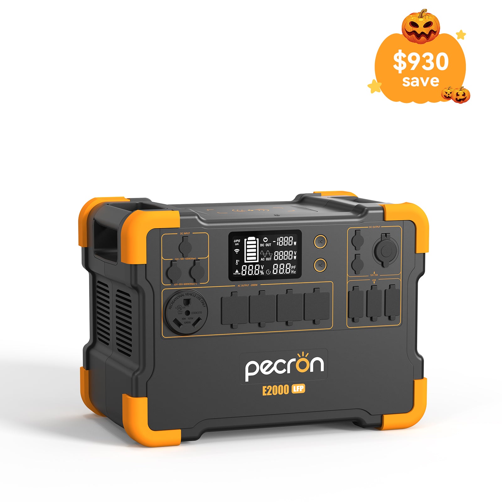 PECRON E2000LFP Expandable Portable Power Station 2000W 1920Wh