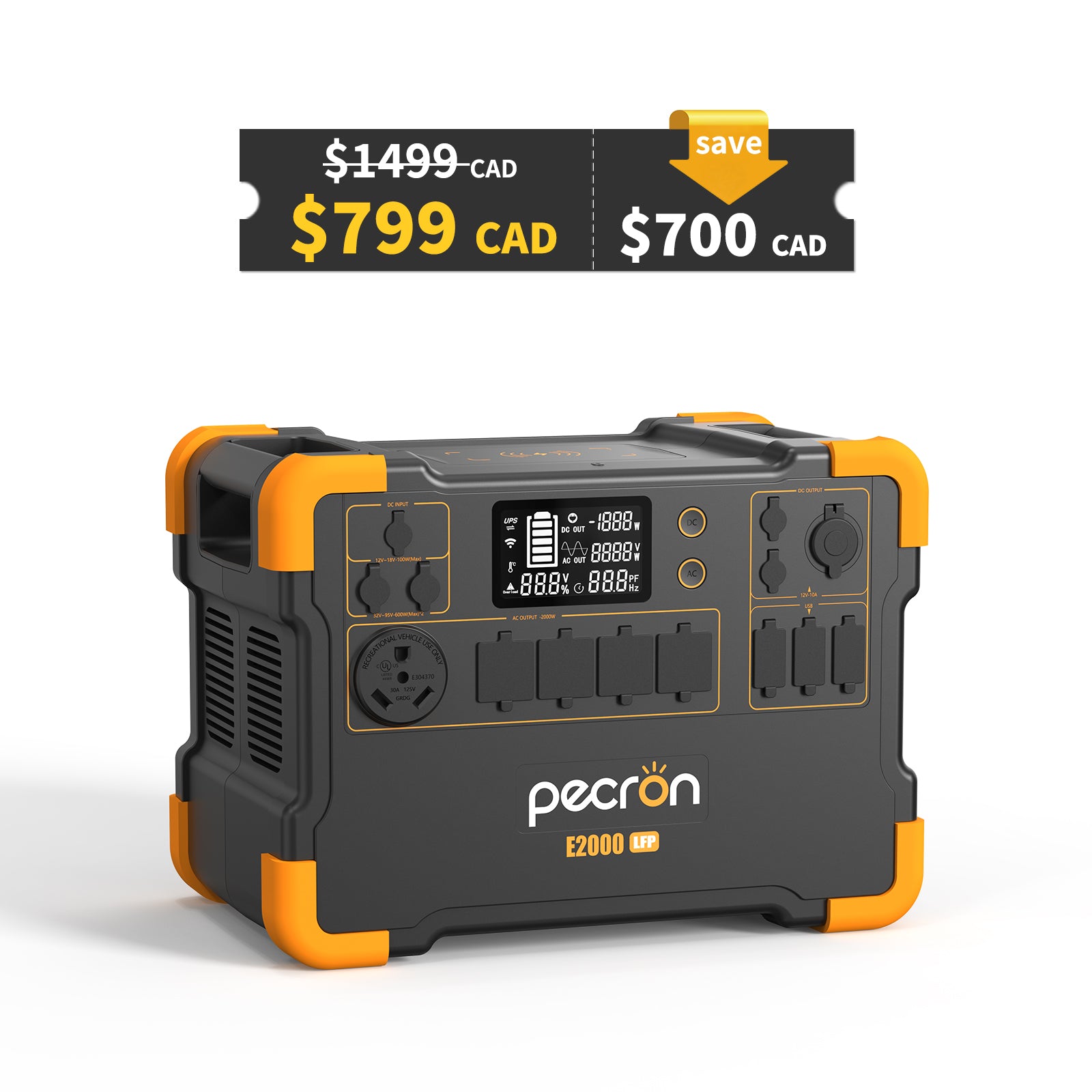 PECRON E2000LFP 2000W 1920Wh Portable Power Station CA