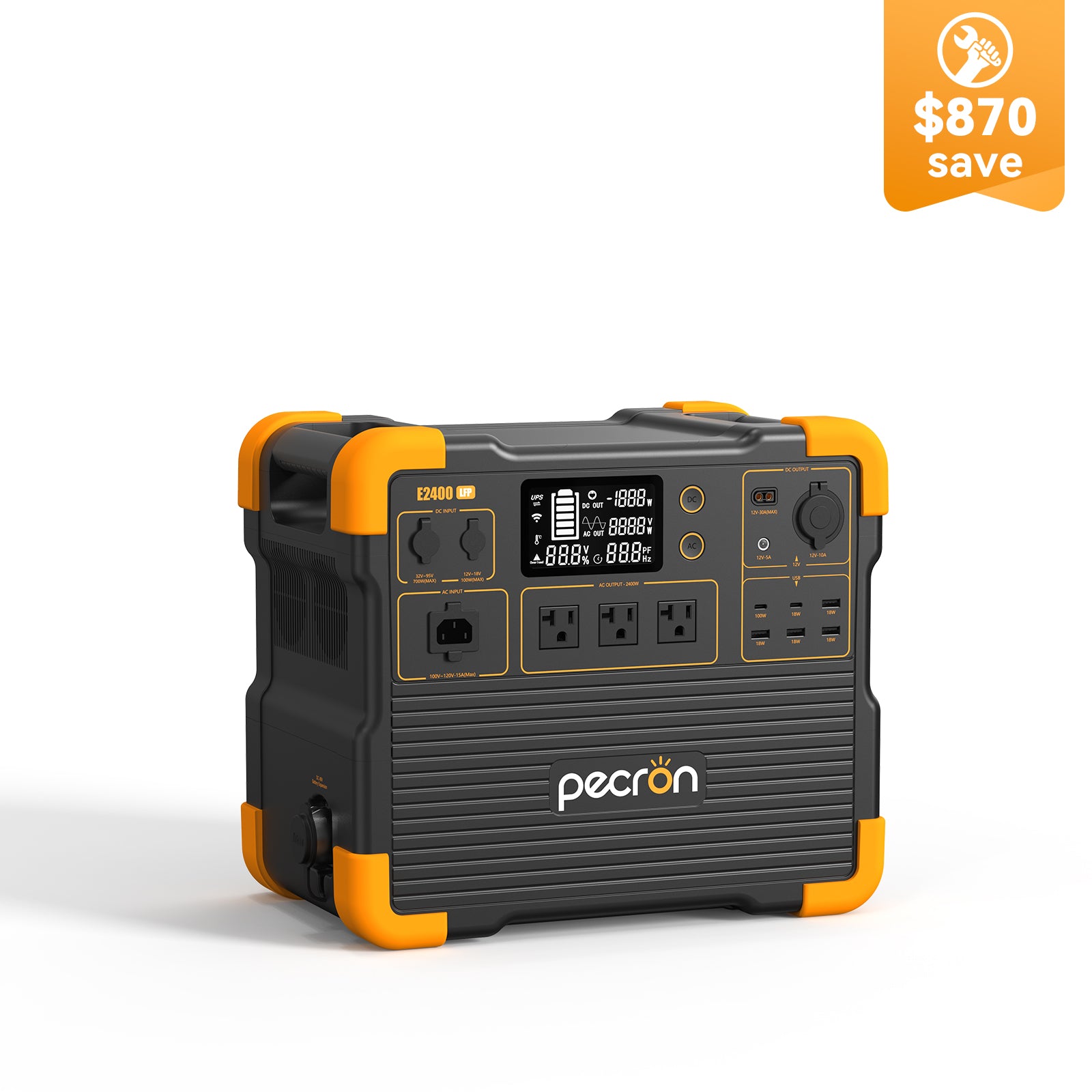 PECRON E2400LFP Portable Power Station 2400W 2048Wh
