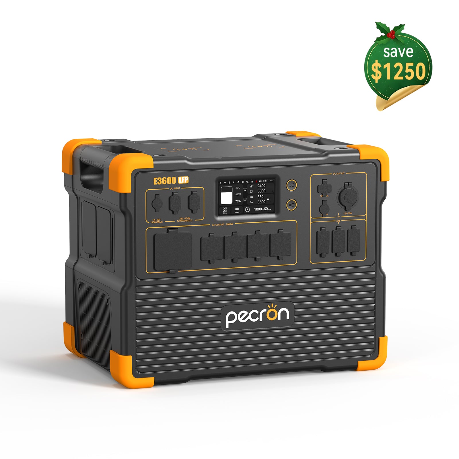 PECRON E3600LFP Portable Power Station 3600W 3072Wh