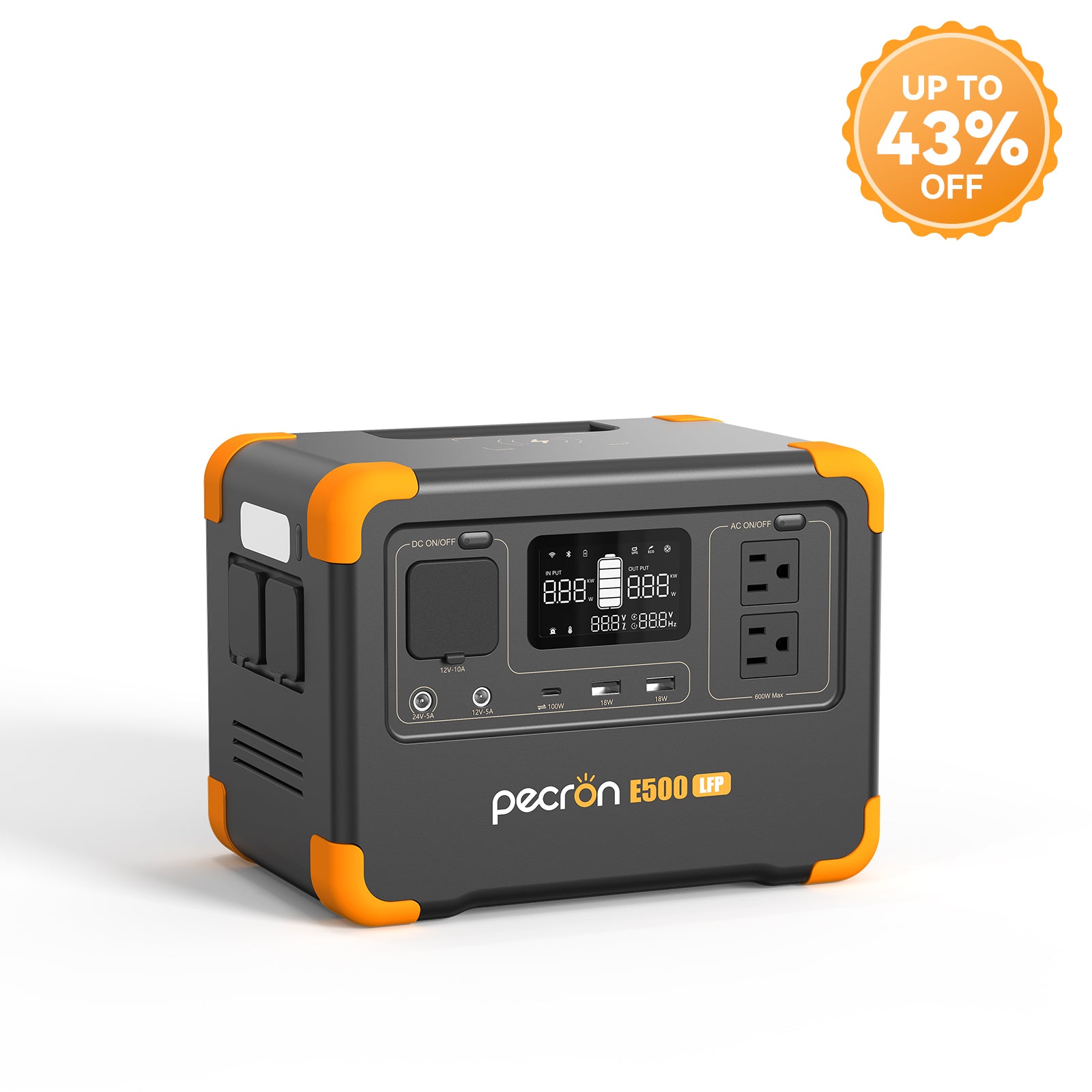 PECRON E500LFP Portable Power Station 600W 576Wh
