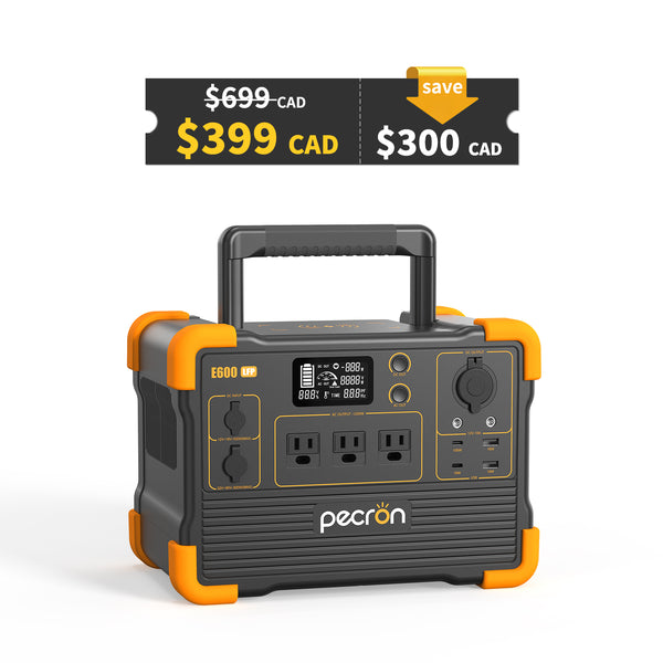 PECRON E600LFP Portable Power Station 1200W 614Wh LiFePo4 Canada