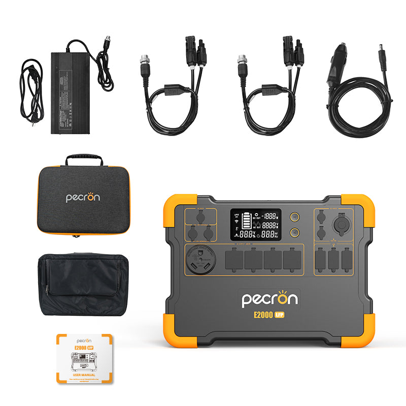 Pecron Portable Power Station1920Wh 2000W E2000LFP Battery powered generator LiFePO4 Battery Backup Expandable to 8064Wh for Home Camping emergency